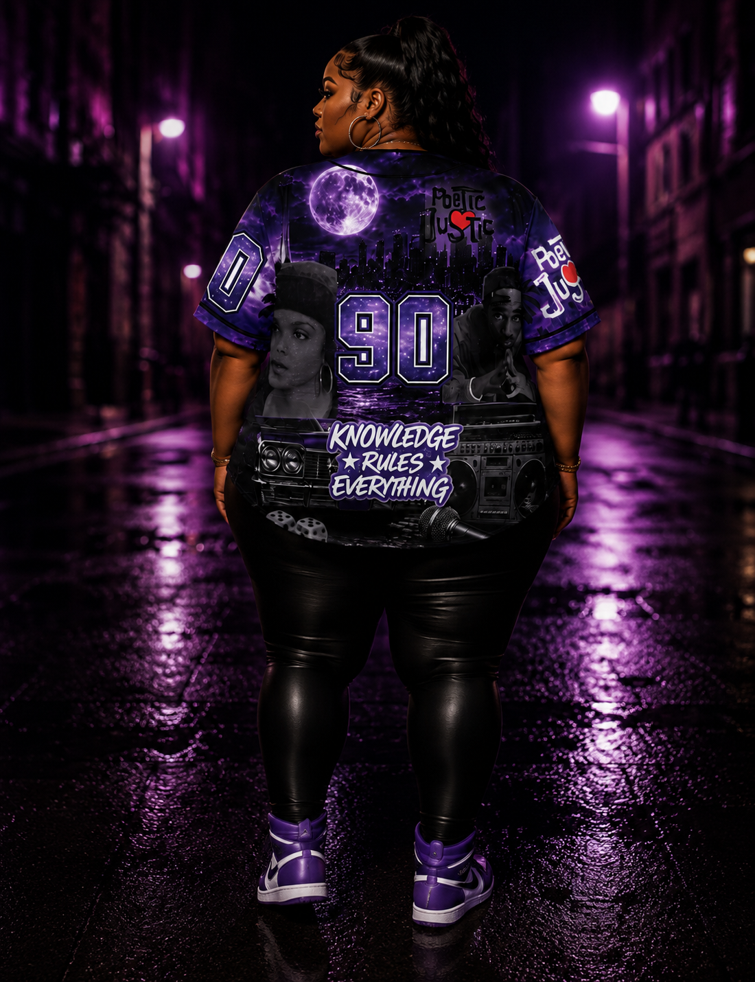 Street Poet Women’s Baseball Jersey — 'Knowledge Rules Everything'