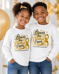Braver Than Childhood Cancer Awareness Crewneck Sweatshirt