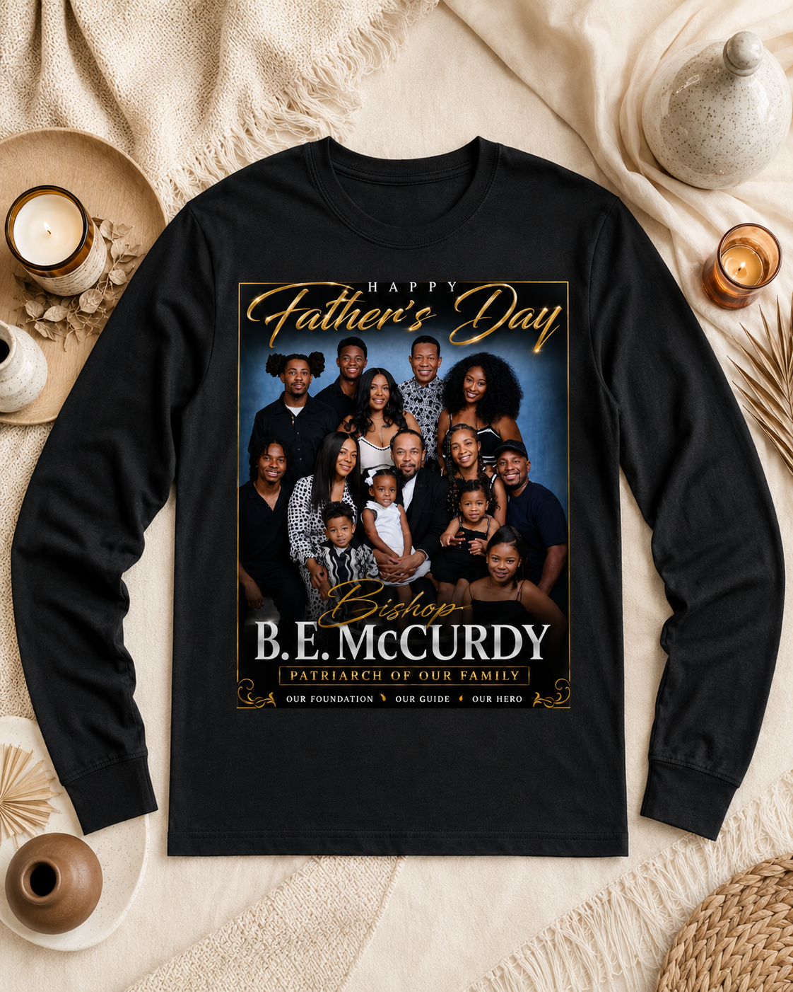 Custom Father’s Day Family Tribute Long-Sleeve Shirt