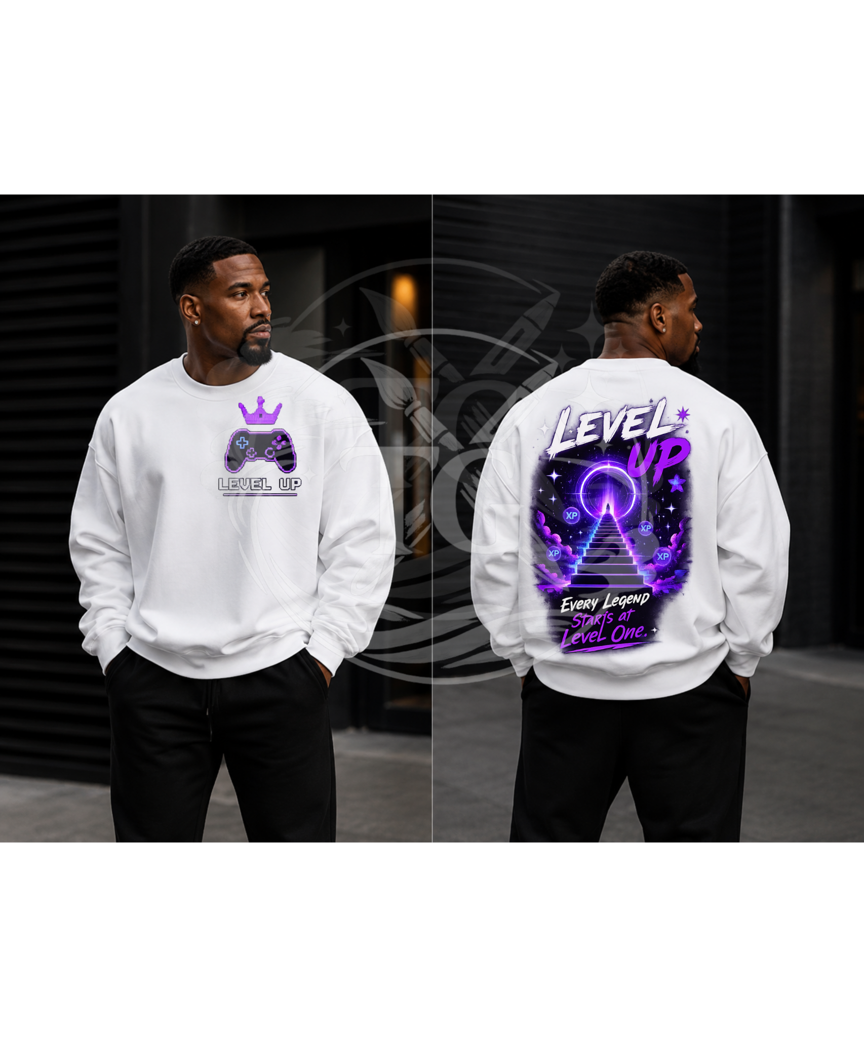 Level Up Graphic Crewneck Sweatshirt