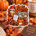 Sticker — "Cuffing Season Open Enrollment" Fall Pumpkin Coffee Sticker