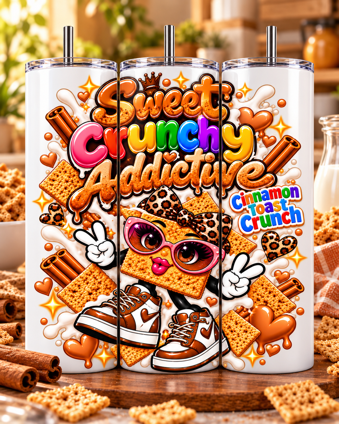 Sweet Crunchy Addictive Cinnamon Cereal 20oz Tumbler